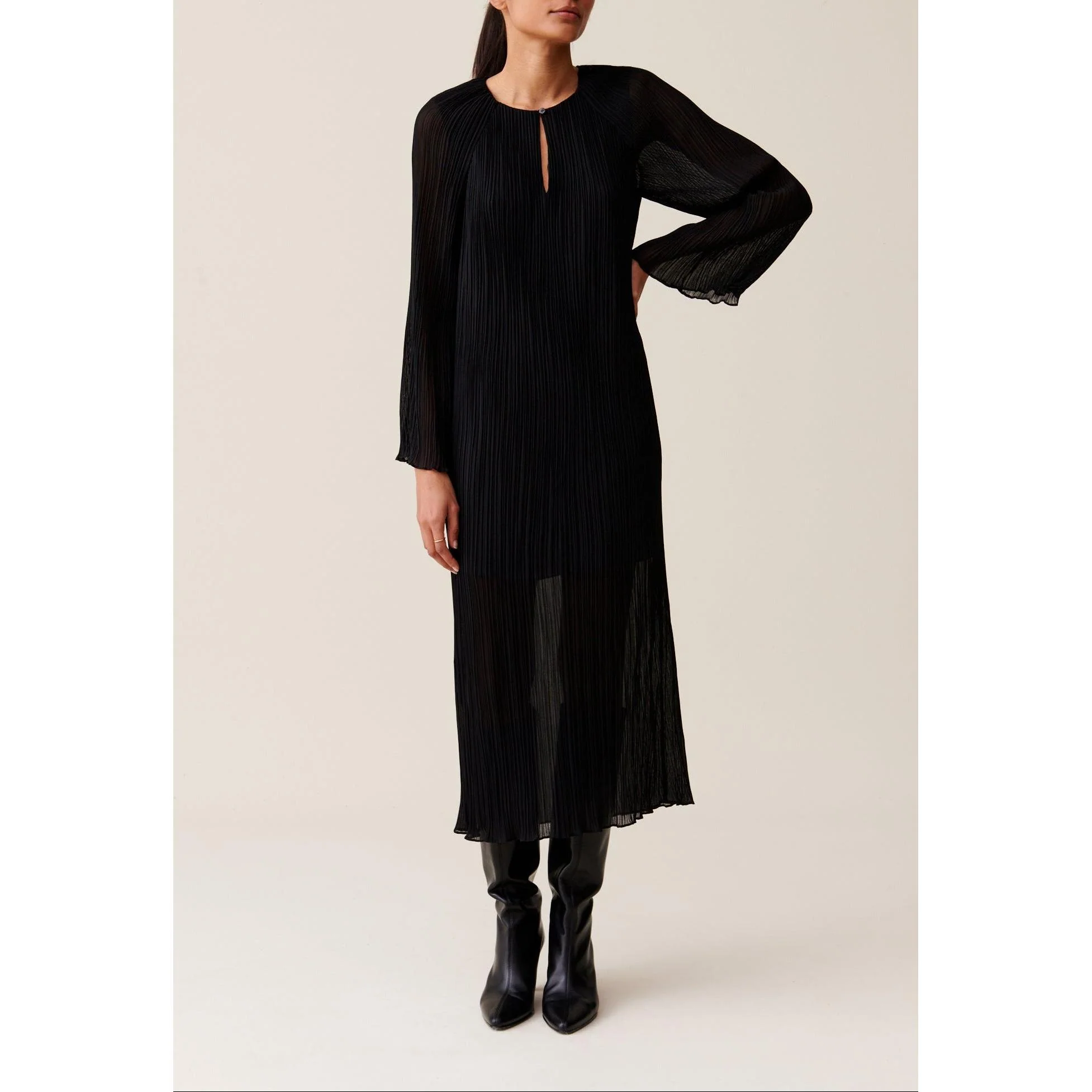 Robe Longue Plissée Transparente - Image 2