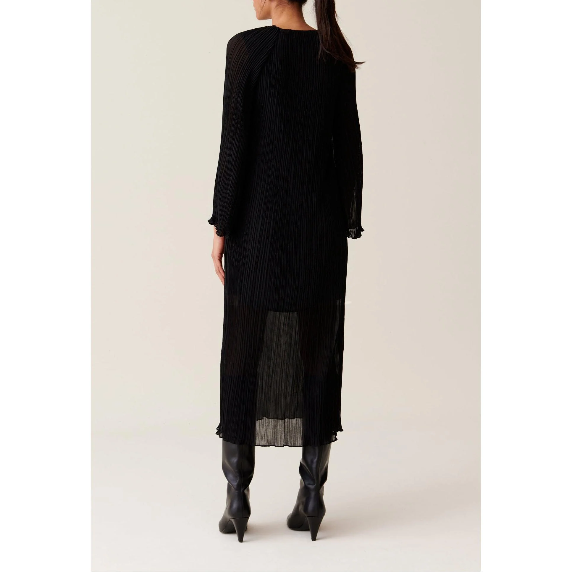 Robe Longue Plissée Transparente - Image 3