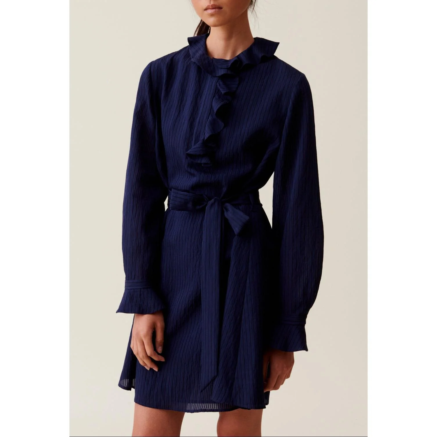 Robe Rayures Volants Marine - Image 2