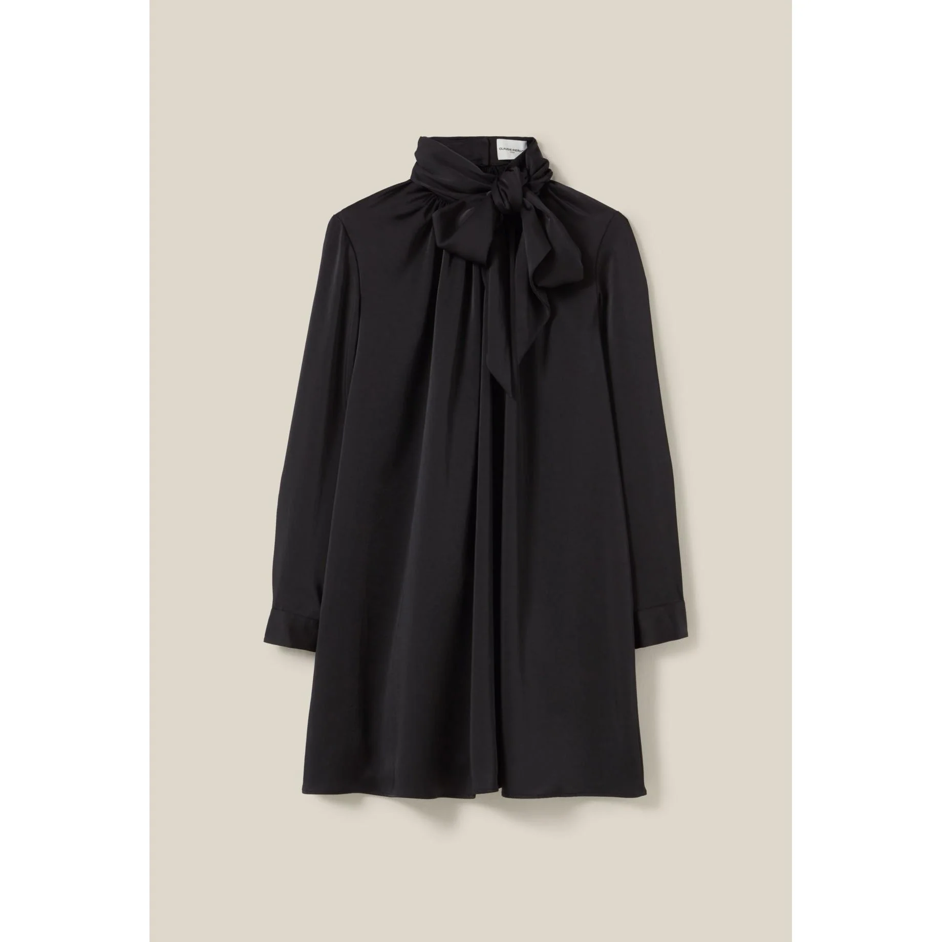 Robe Fluide Col Lavallière Noir - Image 8