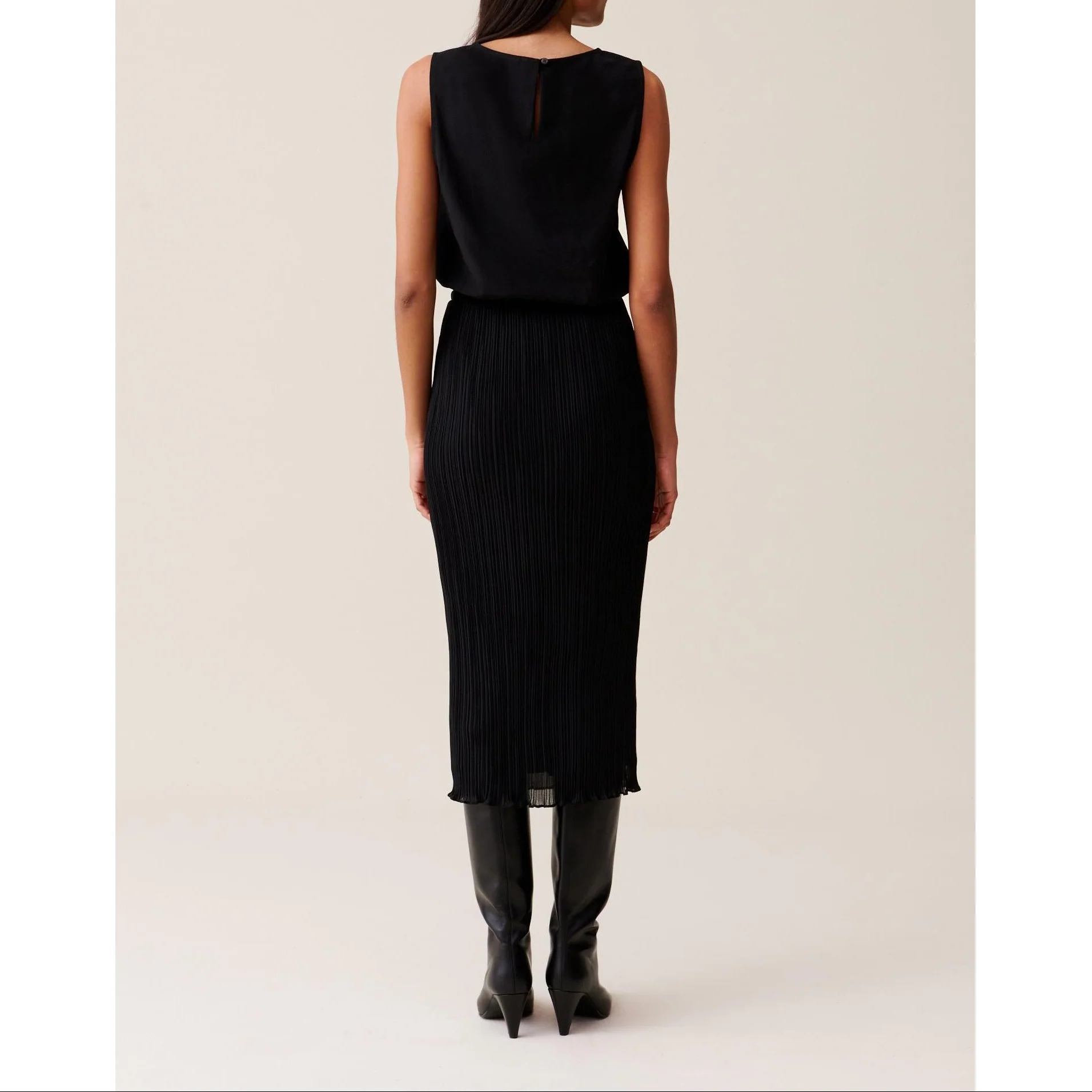 Robe 7/8Ème Col Rond Élastiquée - Image 3