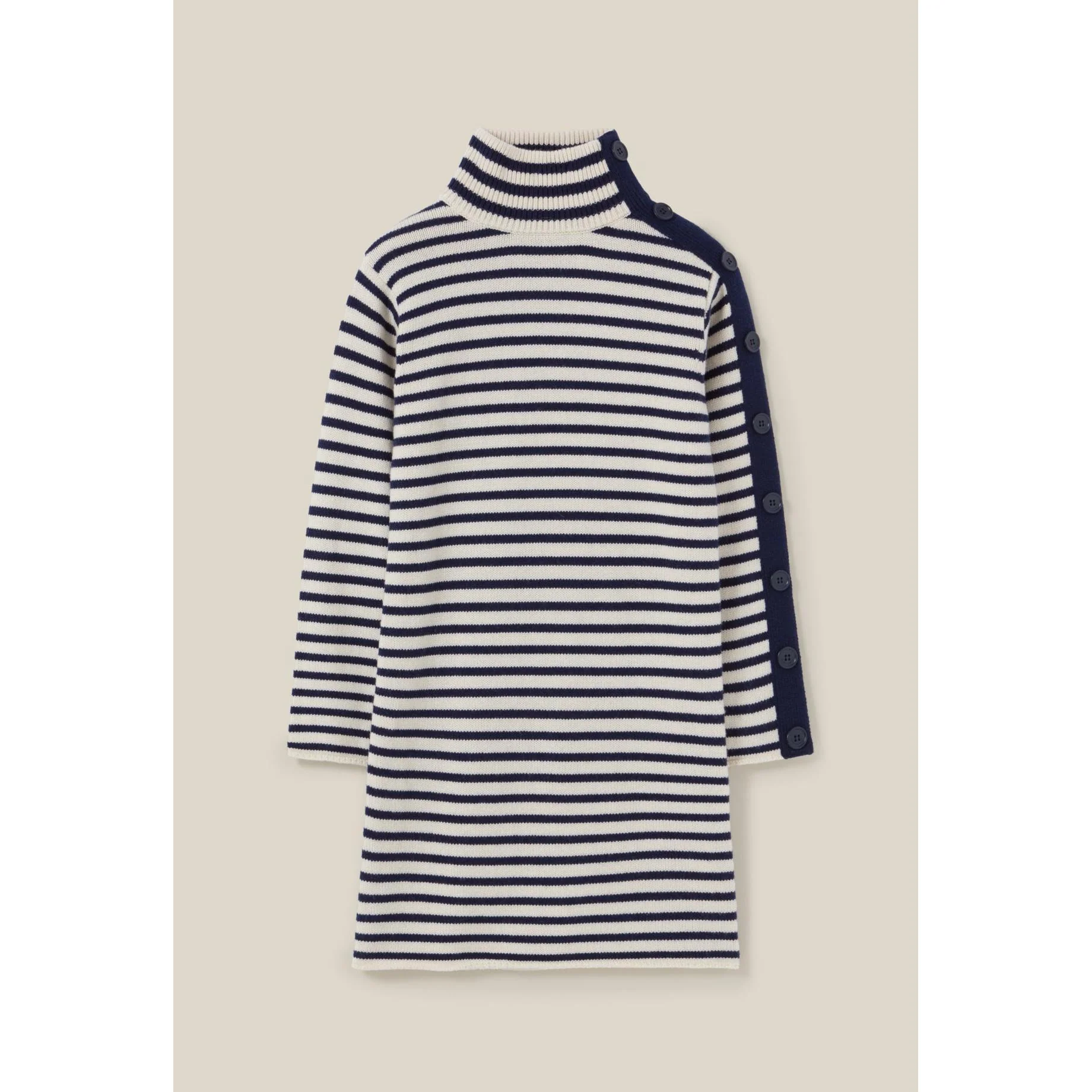 Robe Marinière Maille Col Montant - Image 6