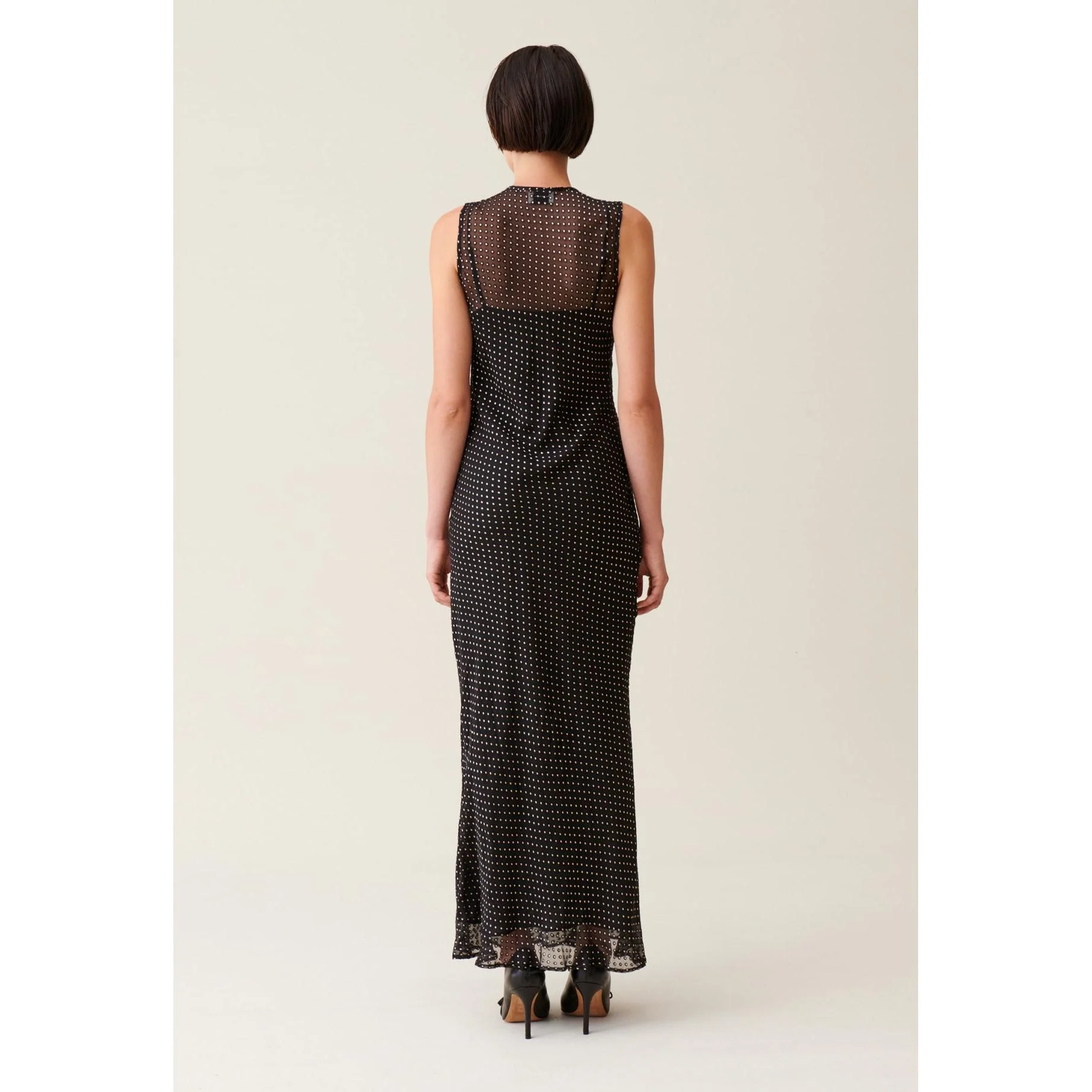 Robe Longue Transparente À Pois - Image 5