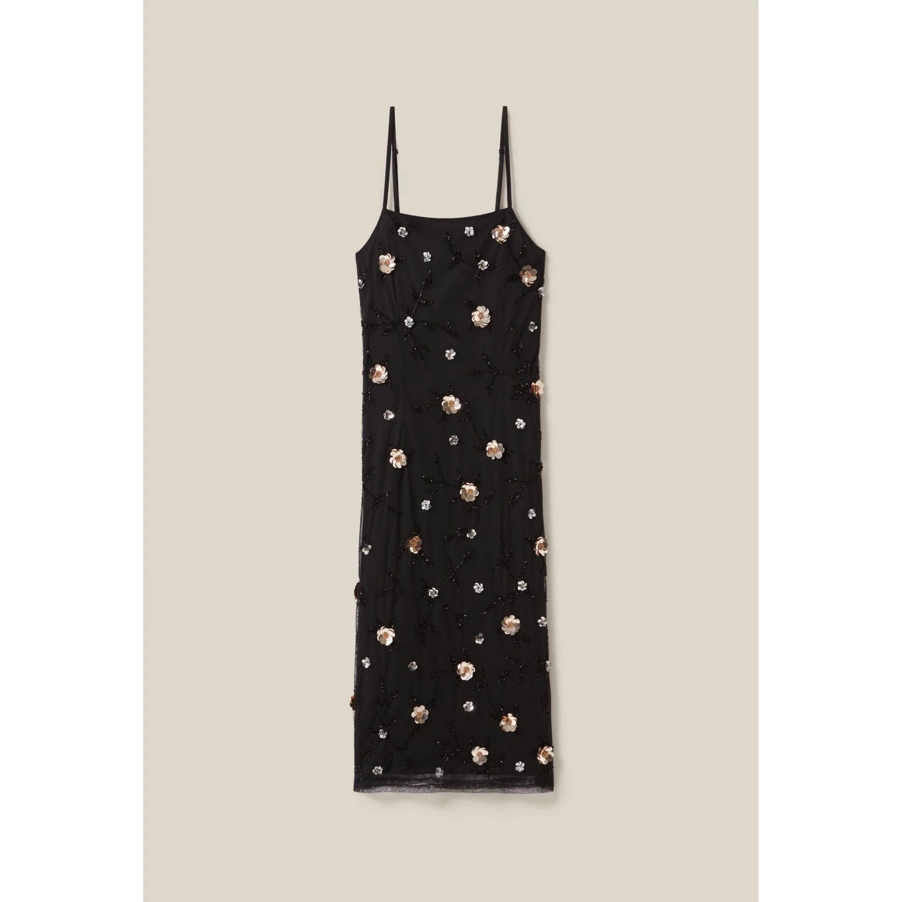 Robe Longue Fluide Sequins Brodés - Image 7
