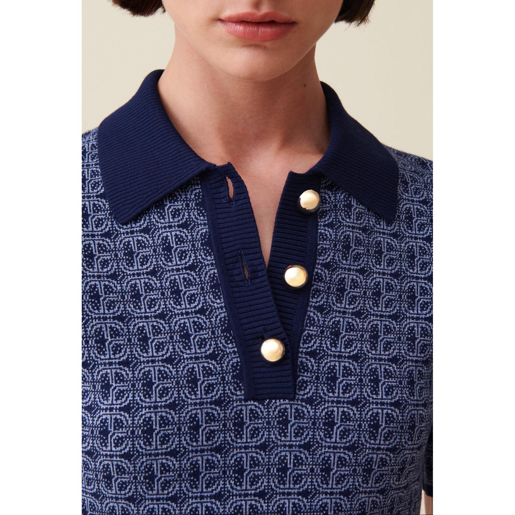 Robe Courte Monogramme Marine - Image 2