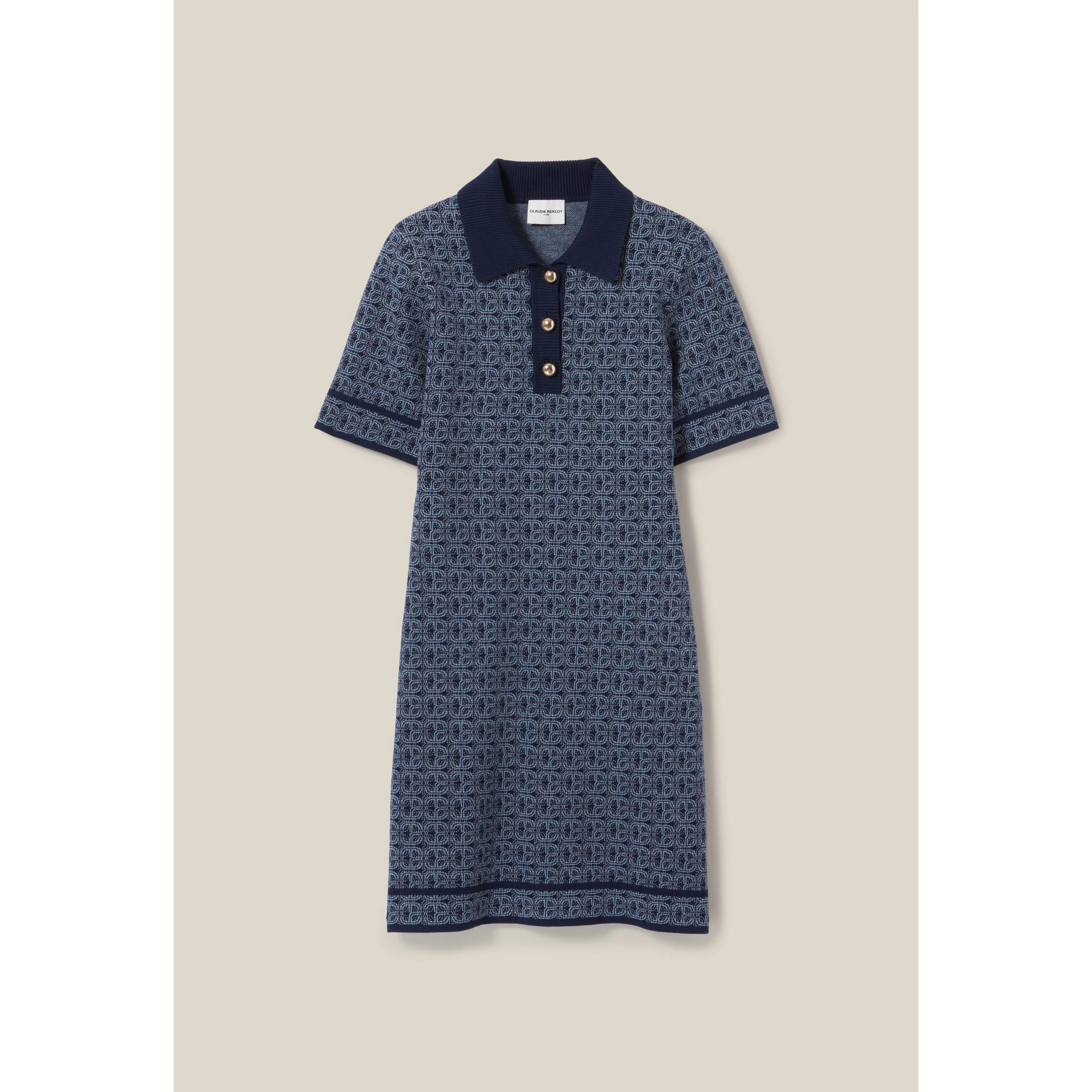 Robe Courte Monogramme Marine - Image 7