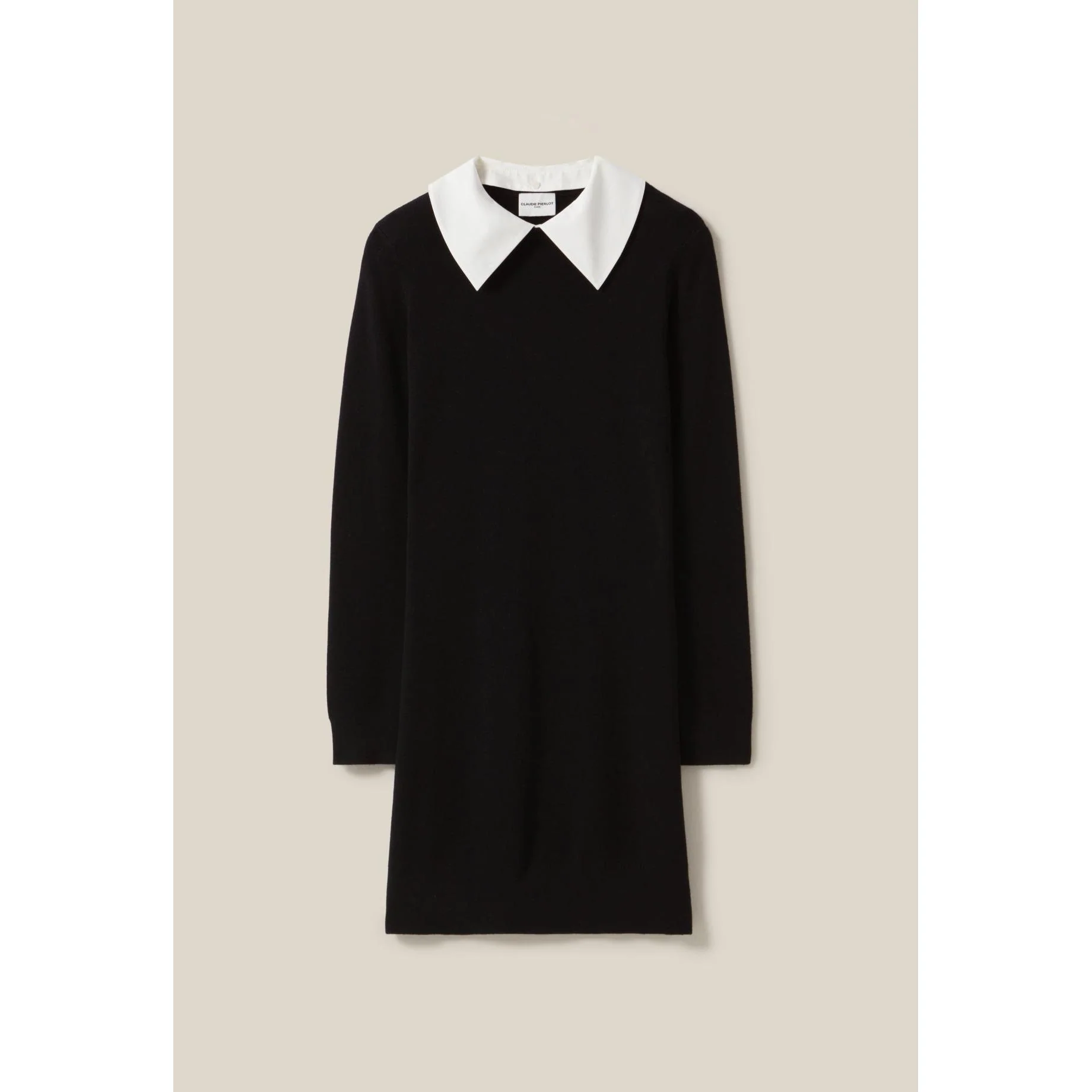 Robe Maille Noir Col Amovible - Image 7