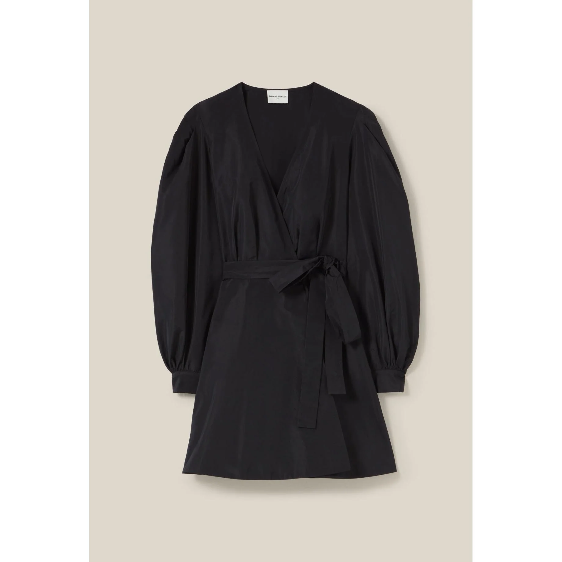 Robe Courte Manches Ballons Noire - Image 6