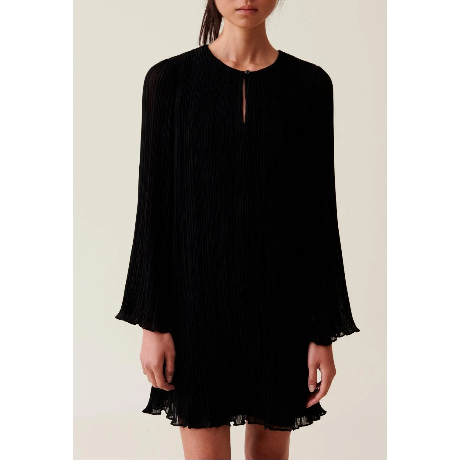 Robe Courte Plissée Manches Longues - Image 4
