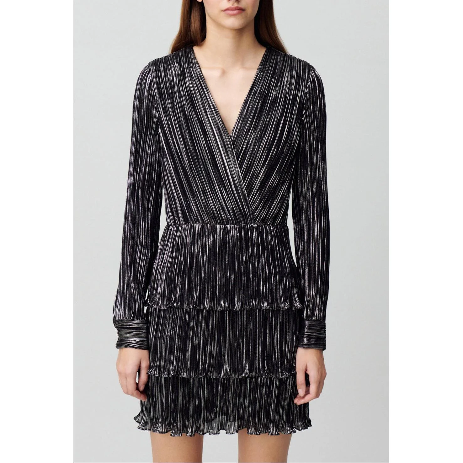 Robe Argentée Courte À Volants - Image 2