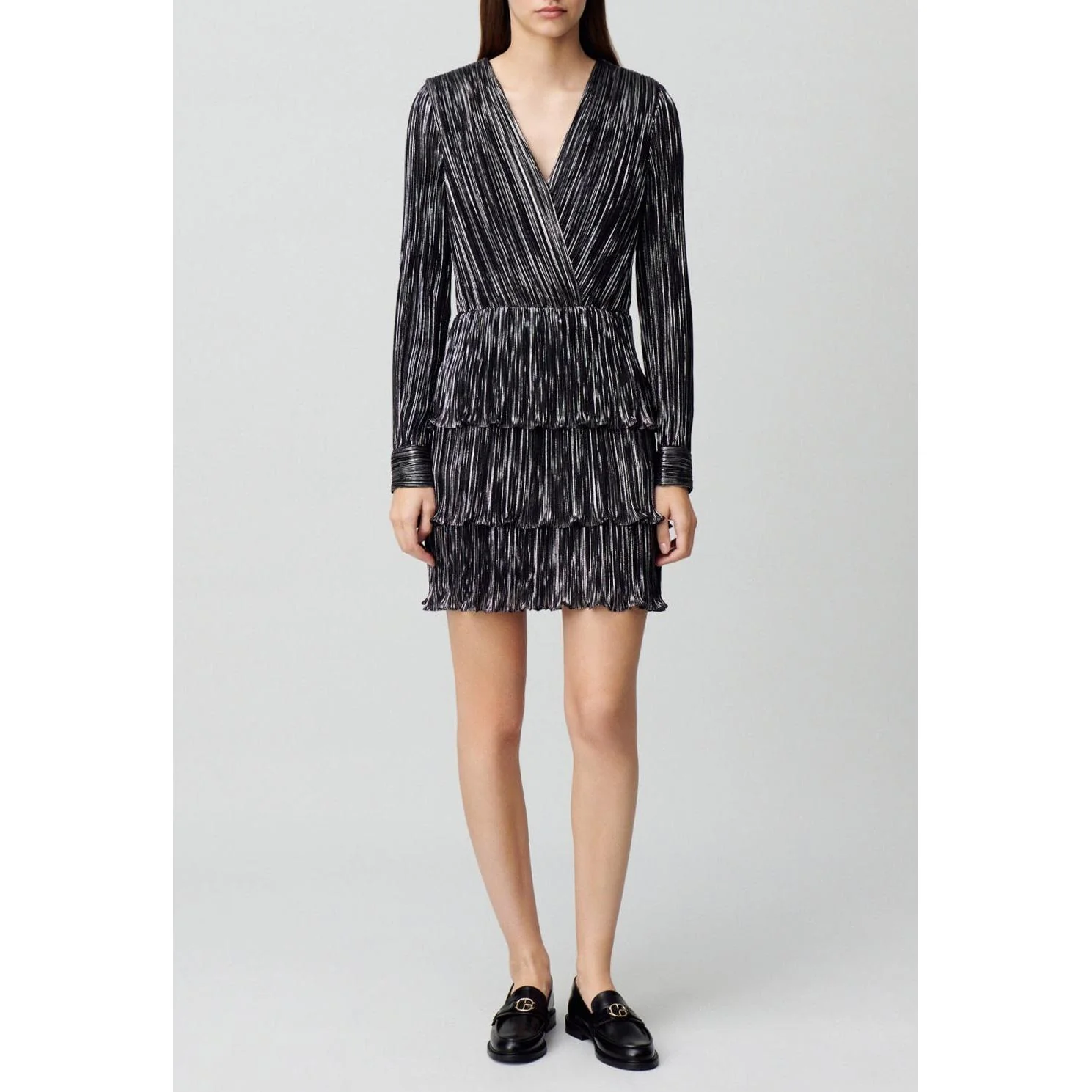 Robe Argentée Courte À Volants - Image 4