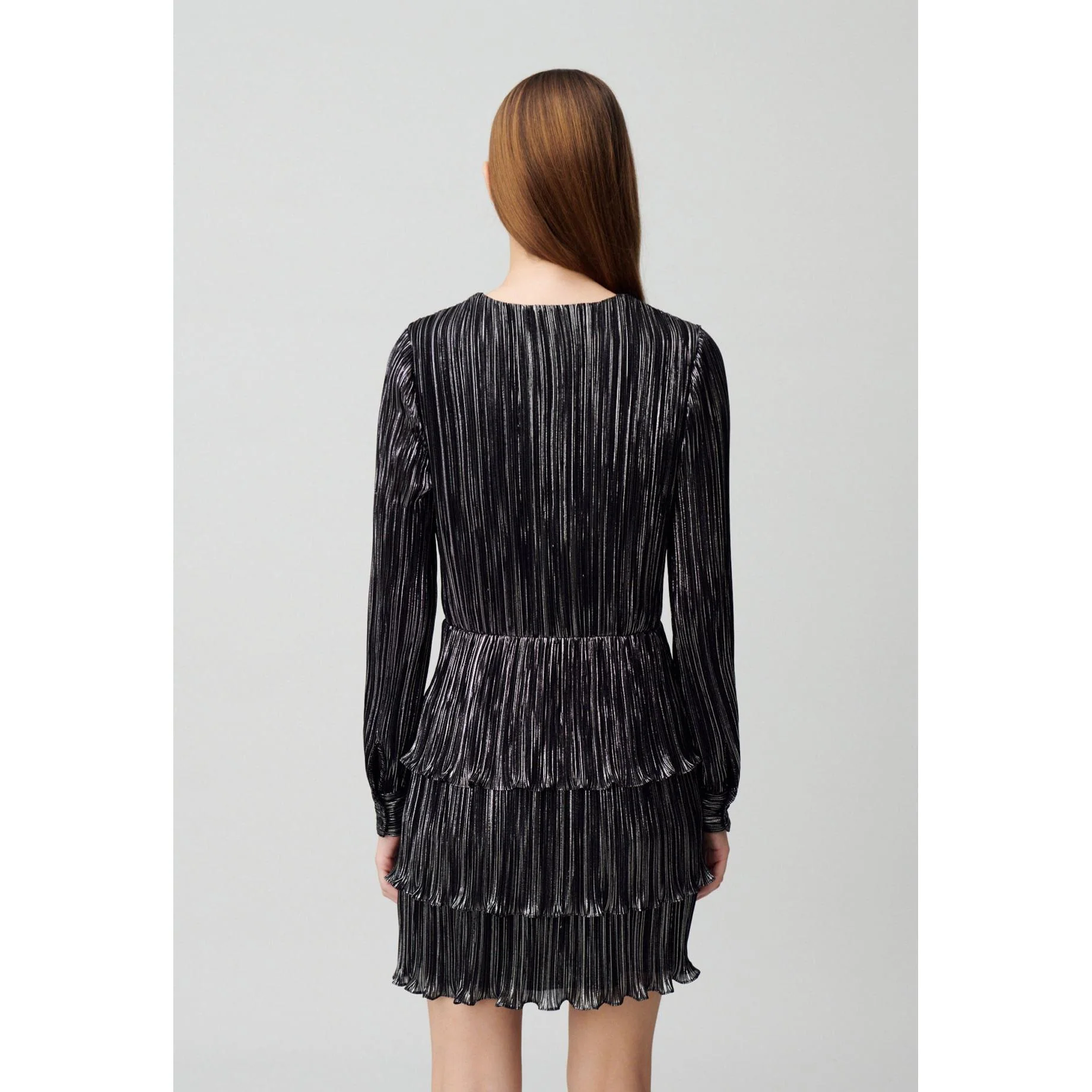 Robe Argentée Courte À Volants - Image 5