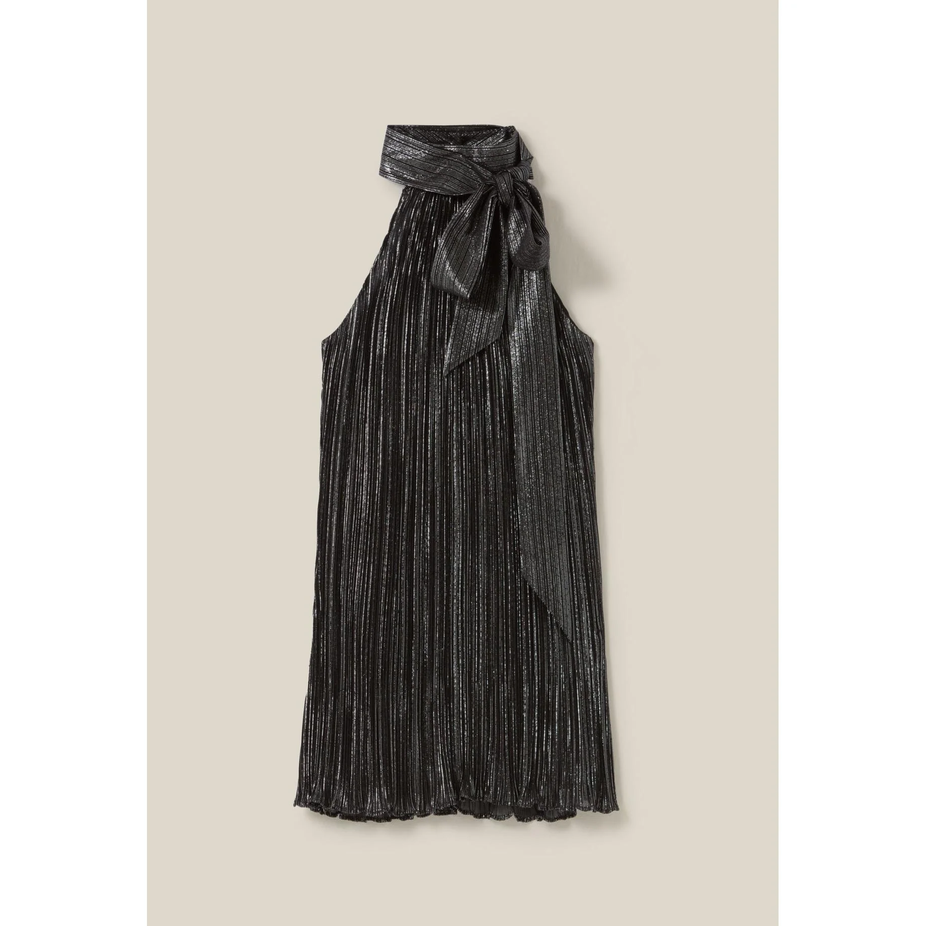 Robe Courte Plissée Argentée - Image 8