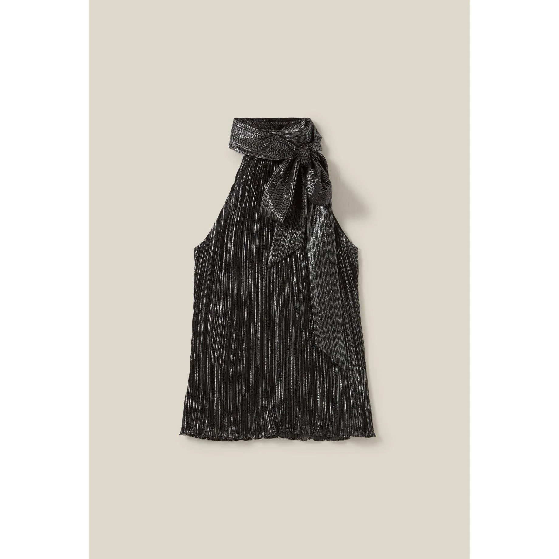Robe Courte Plissée Argentée - Image 9