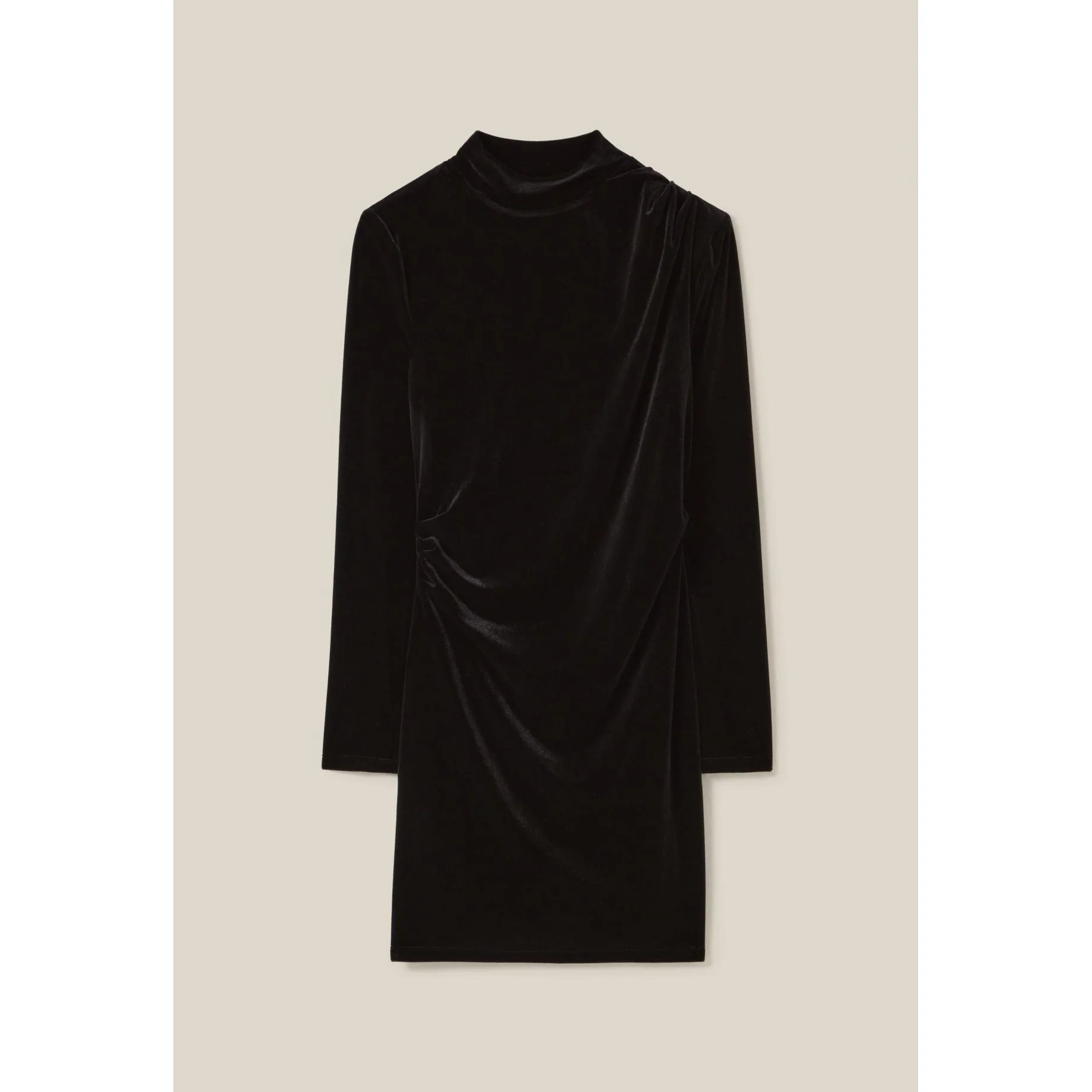 Robe Courte Cintrée Velours Noir - Image 6