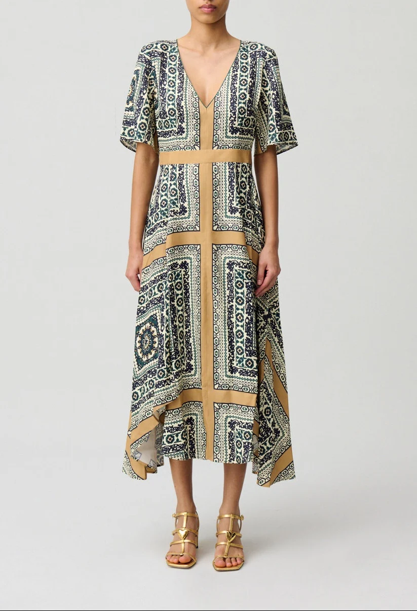 Robe Rombifoulard Print Fonce - Image 4
