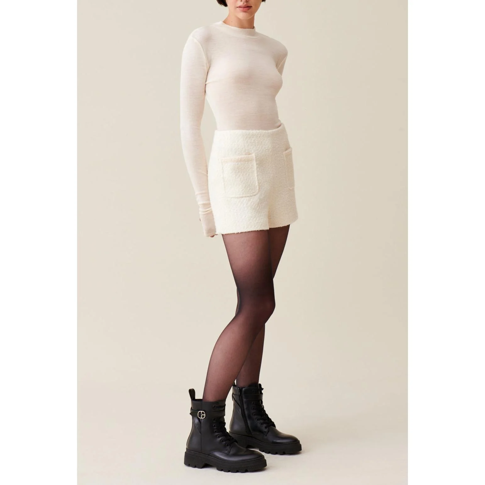 Short En Tweed Ivoire - Image 4