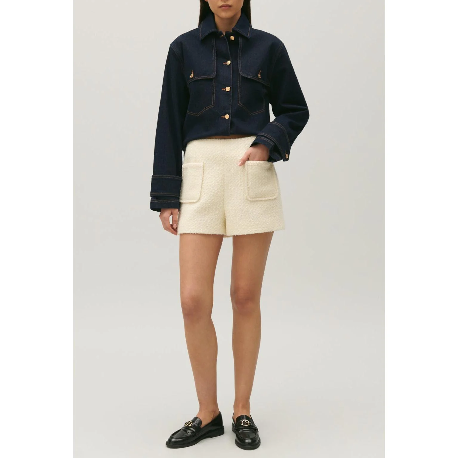 Short En Tweed Ivoire - Image 7