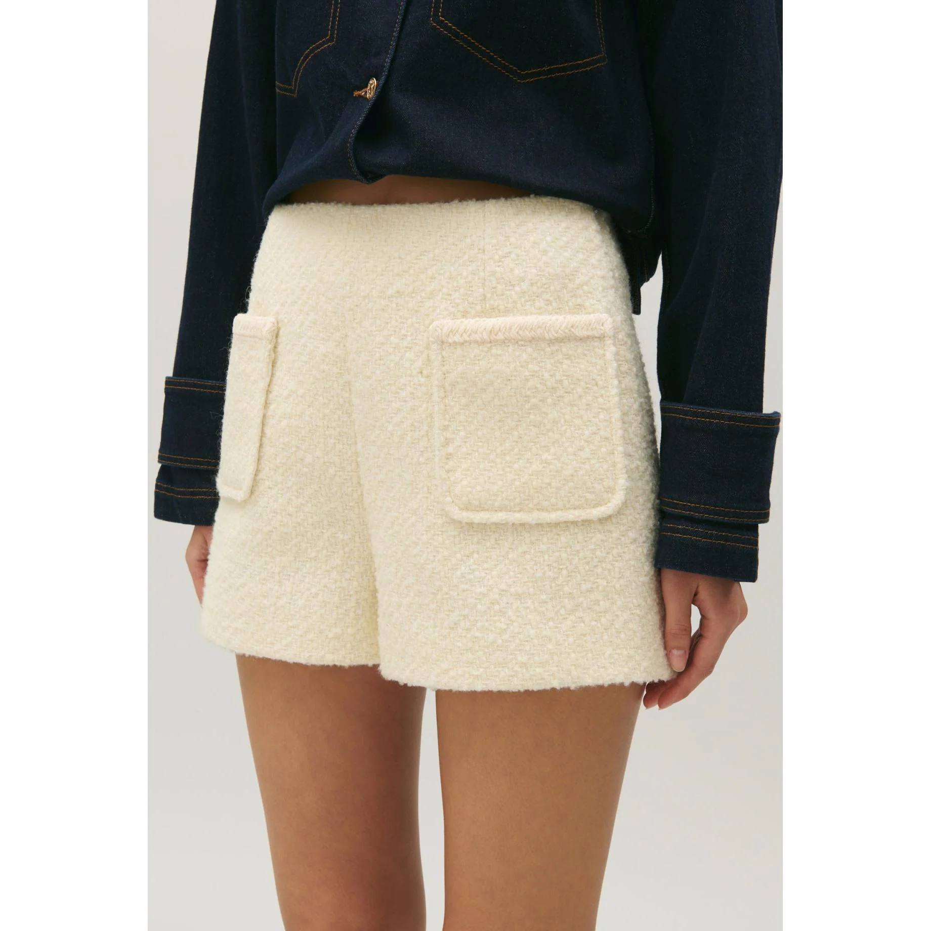 Short En Tweed Ivoire - Image 8