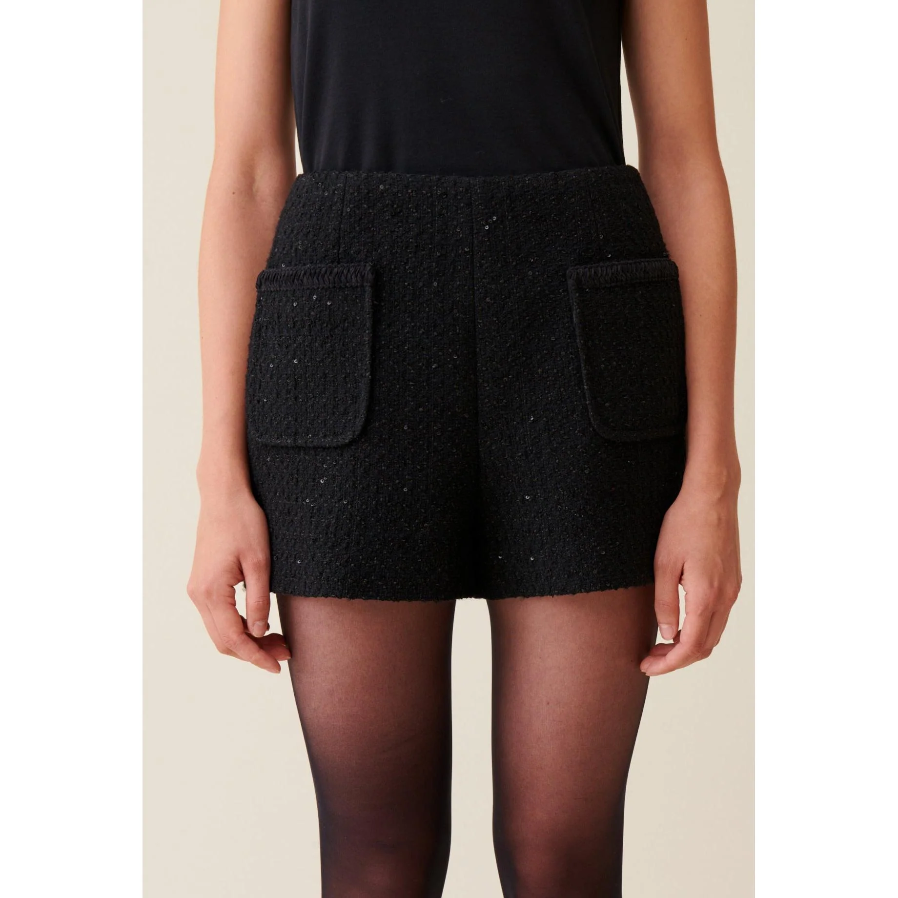 Short Tweed Noir Droit - Image 2