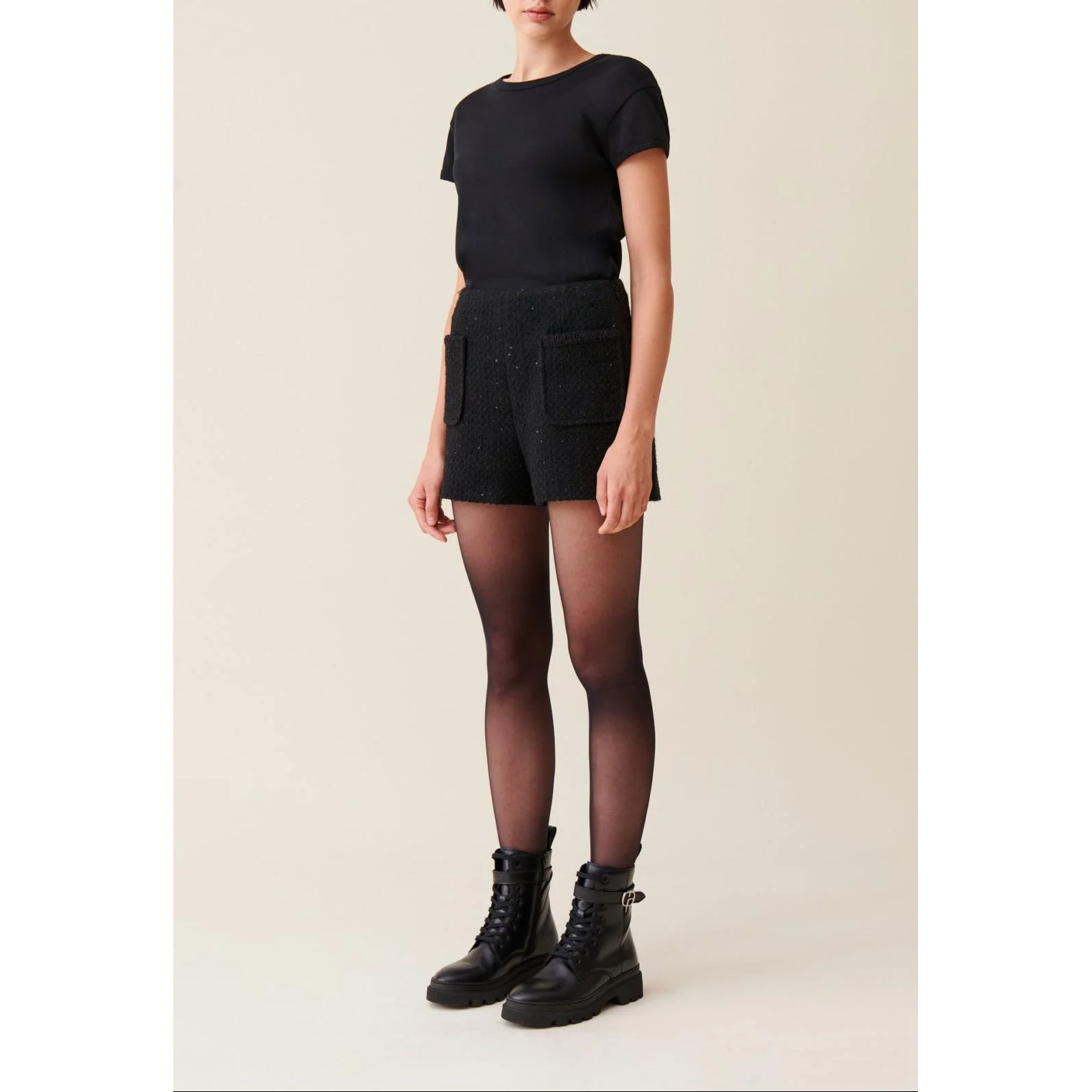 Short Tweed Noir Droit - Image 3
