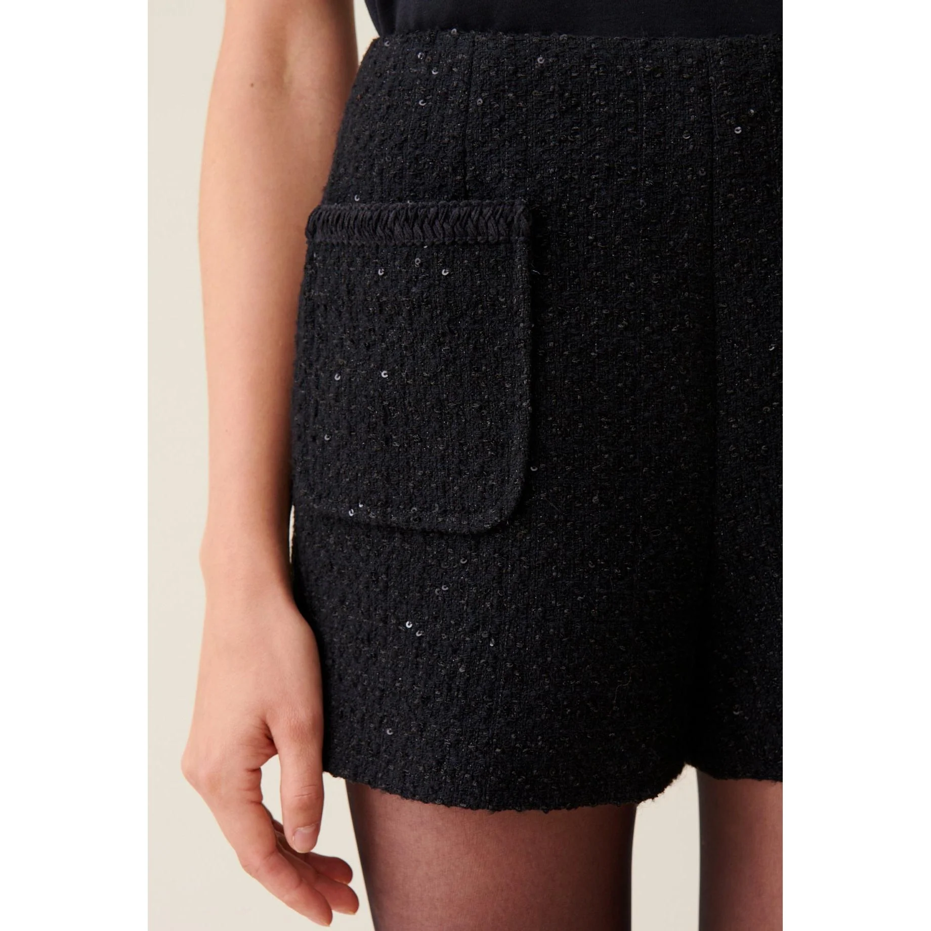 Short Tweed Noir Droit - Image 4
