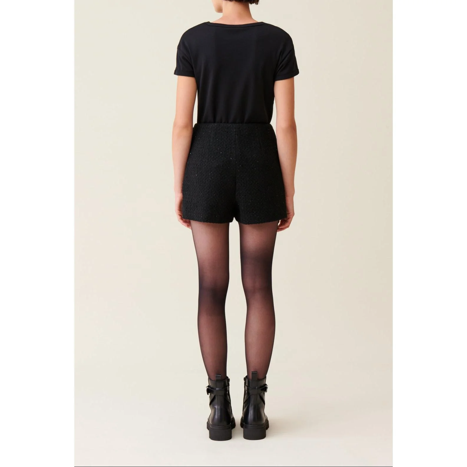 Short Tweed Noir Droit - Image 5