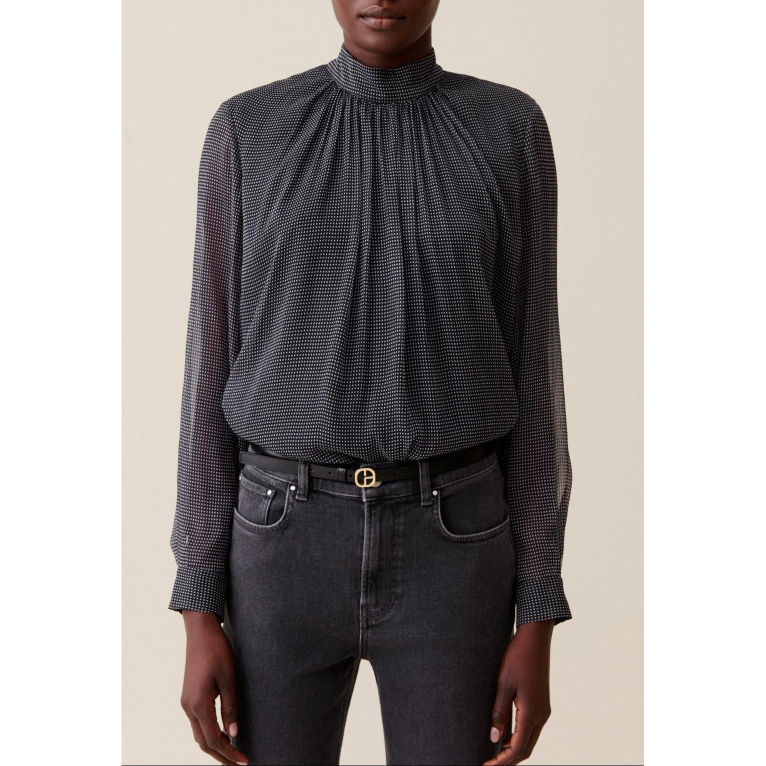 Blouse Lavallière Carreaux Fluide - Image 3