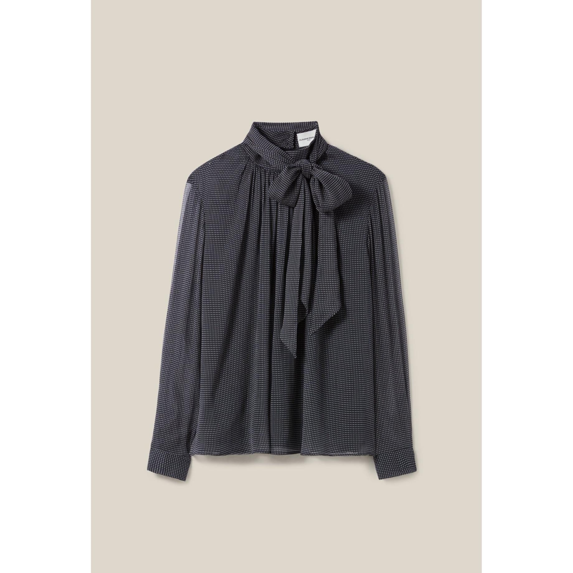 Blouse Lavallière Carreaux Fluide - Image 4