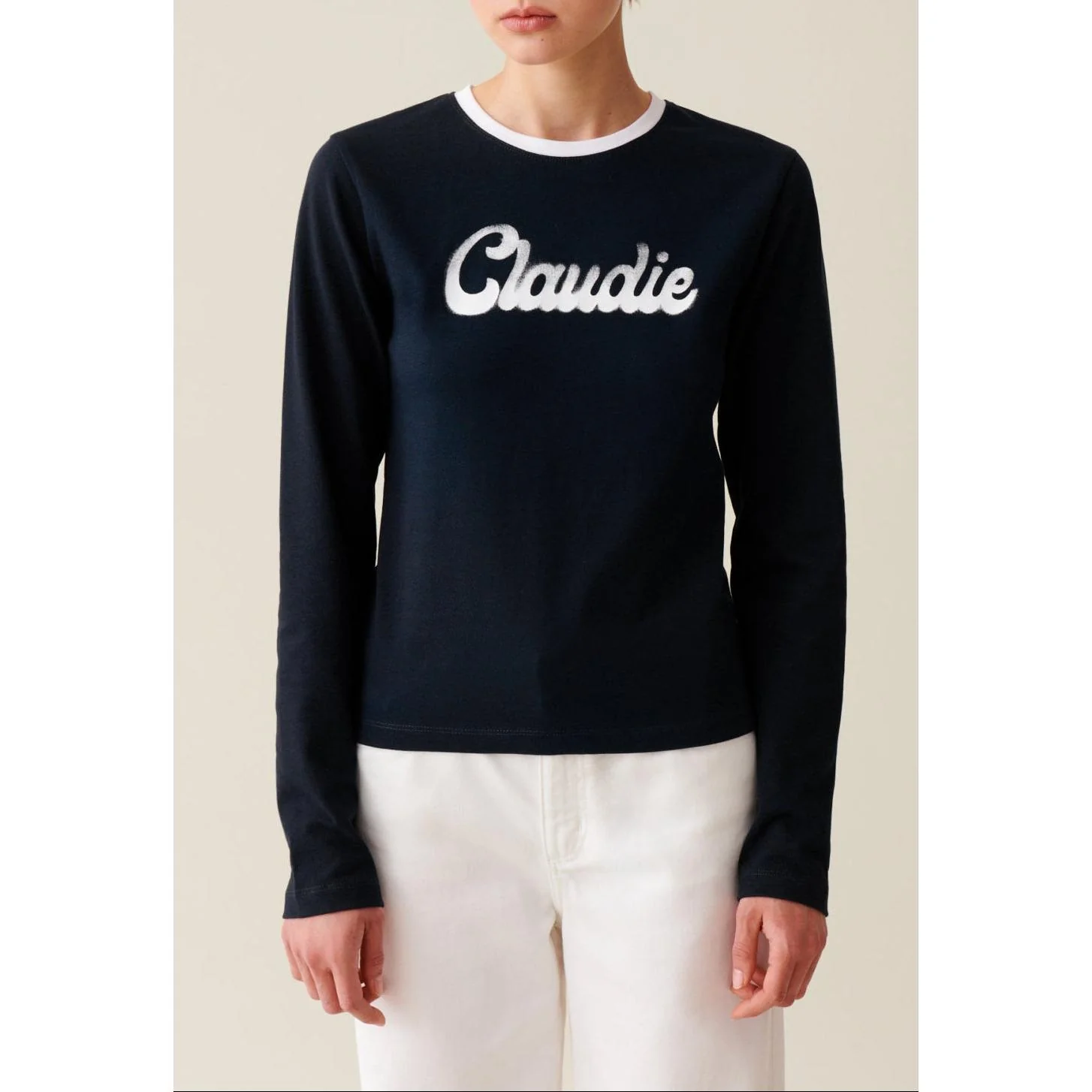 T-Shirt Coton Manches Longues Noir - Image 4