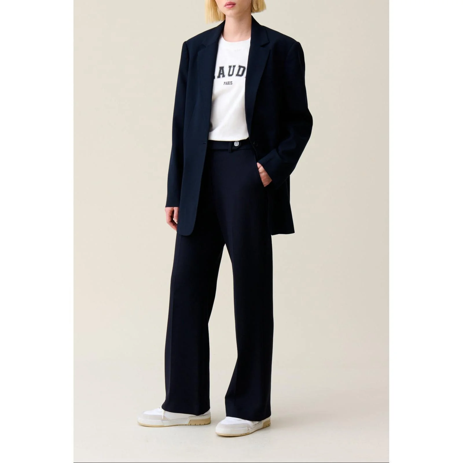 Veste Tailleur Oversize Marine - Image 2
