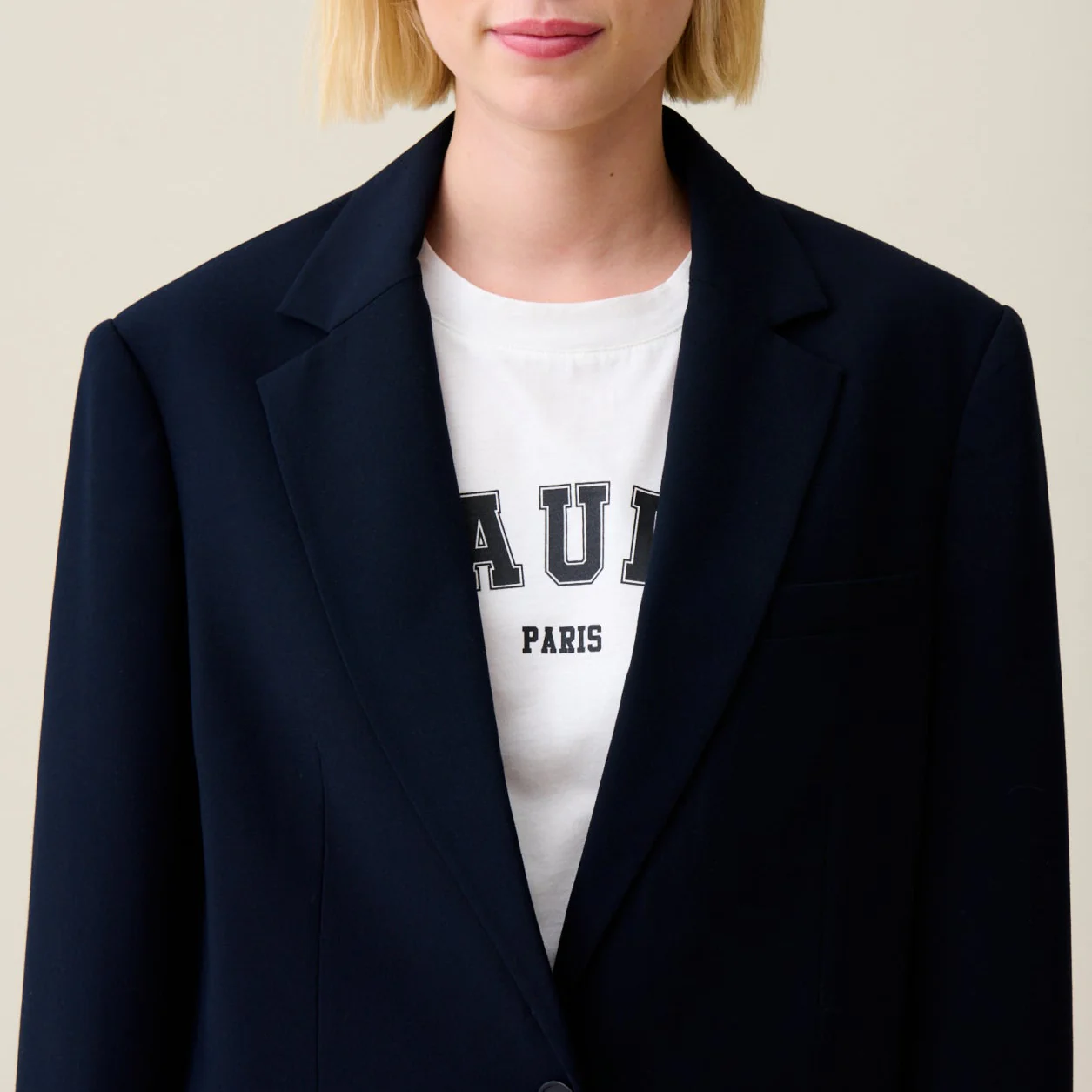 Veste Tailleur Oversize Marine - Image 3