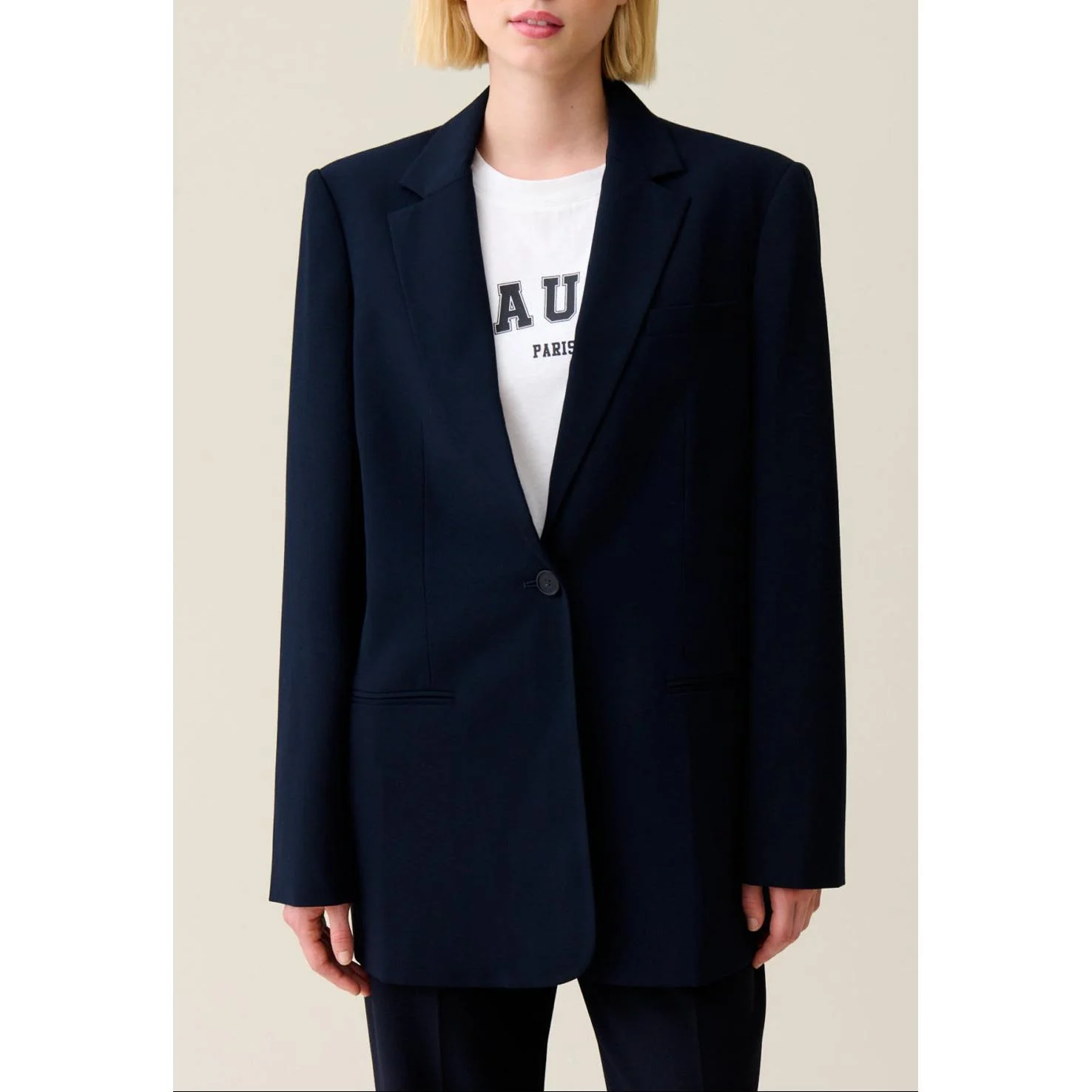 Veste Tailleur Oversize Marine - Image 4