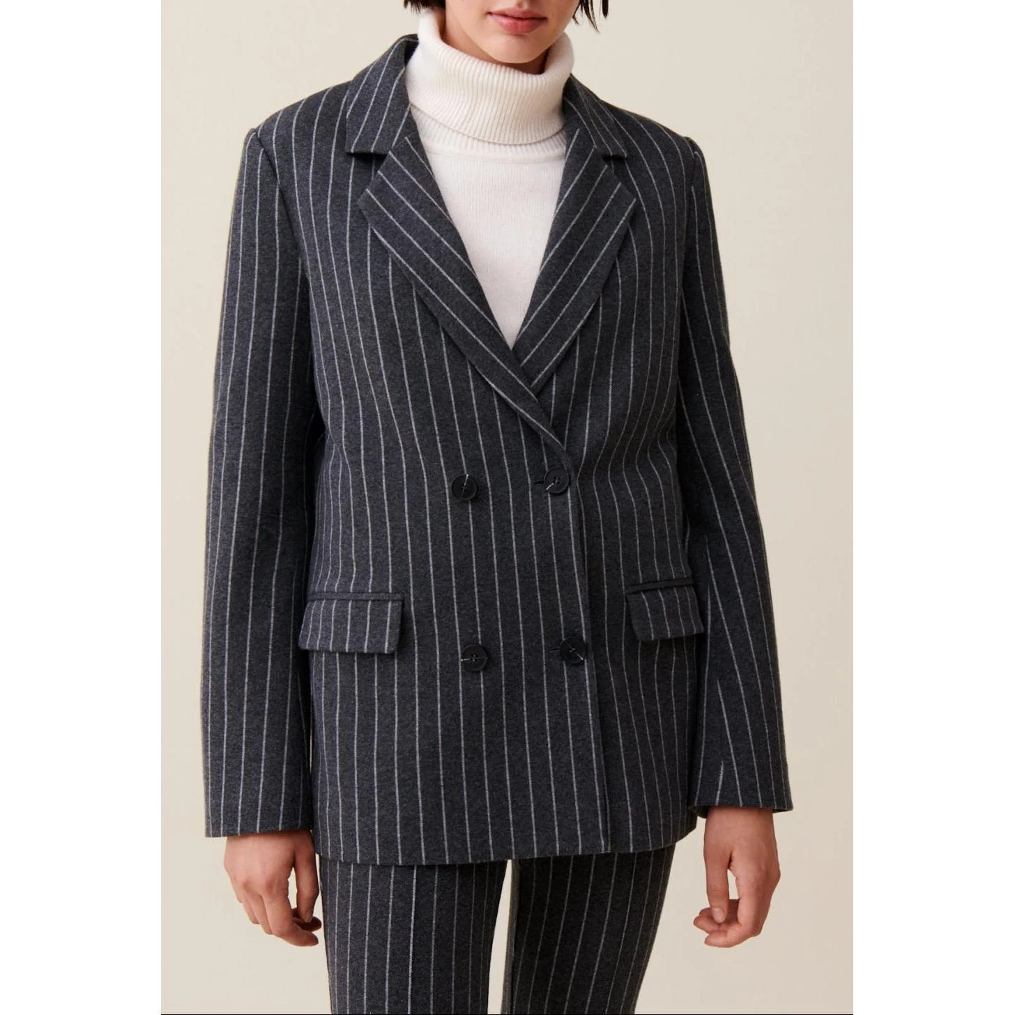 Veste Tailleur Rayée Oversized - Image 2