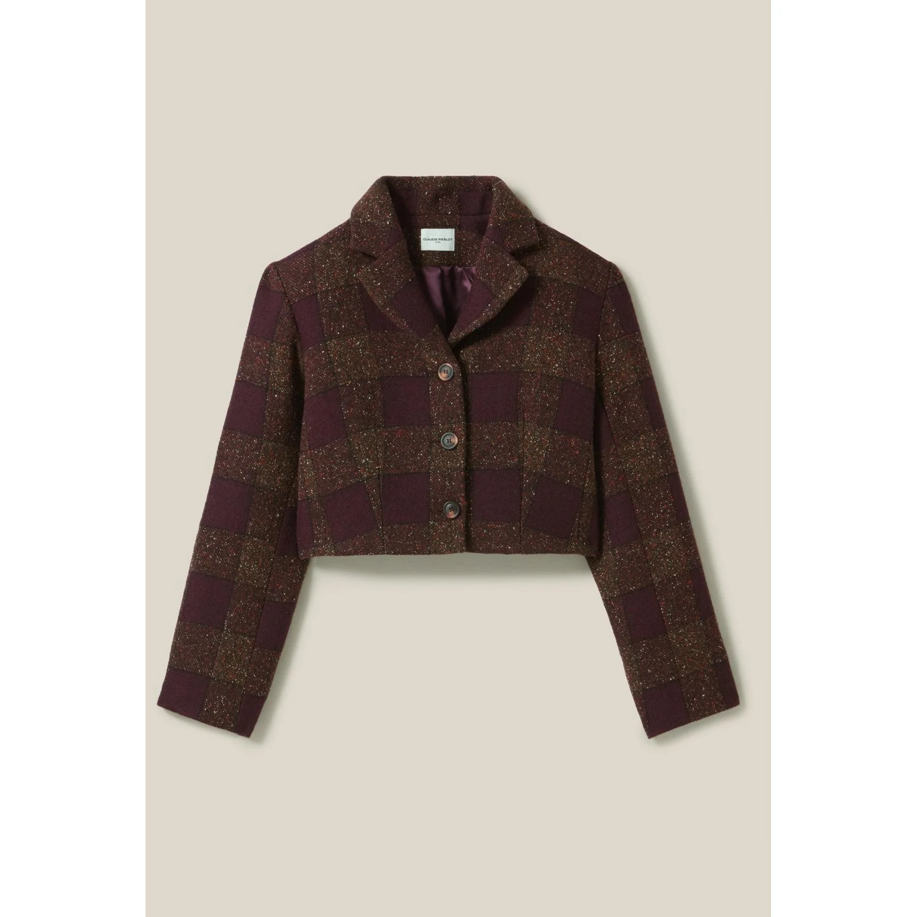Veste Courte Carreaux Boutonnée - Image 6