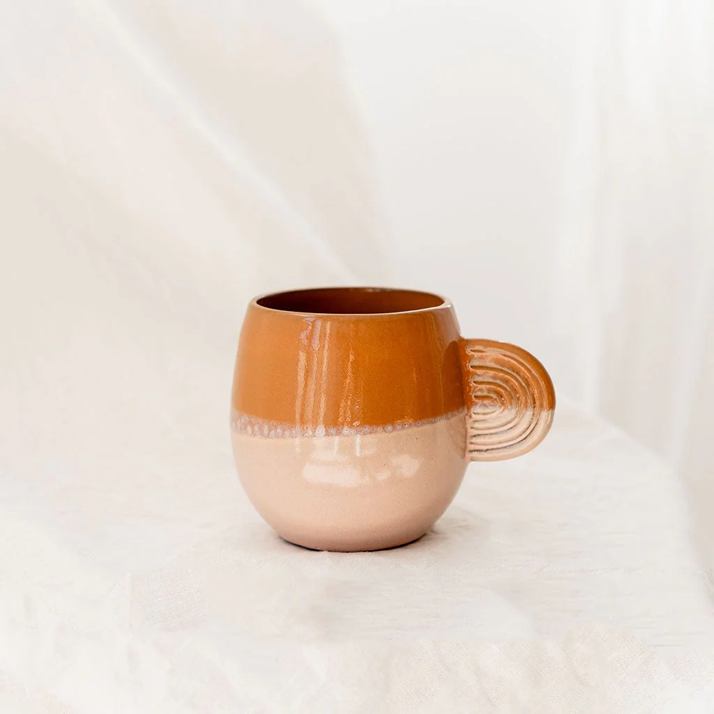 Coffret 1 Pichet Et 2 Mugs En Céramique Ambre - Bicolore - Image 4