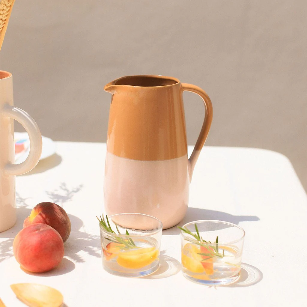 Coffret 1 Pichet Et 2 Tasses En Céramique Ambre - Bicolore - Image 2