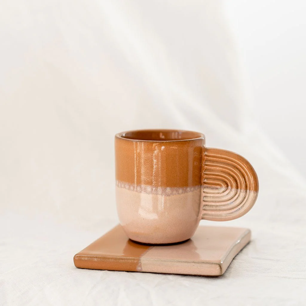 Coffret 2 Tasses Et 2 Mugs En Céramique Ambre - Bicolore - Image 2