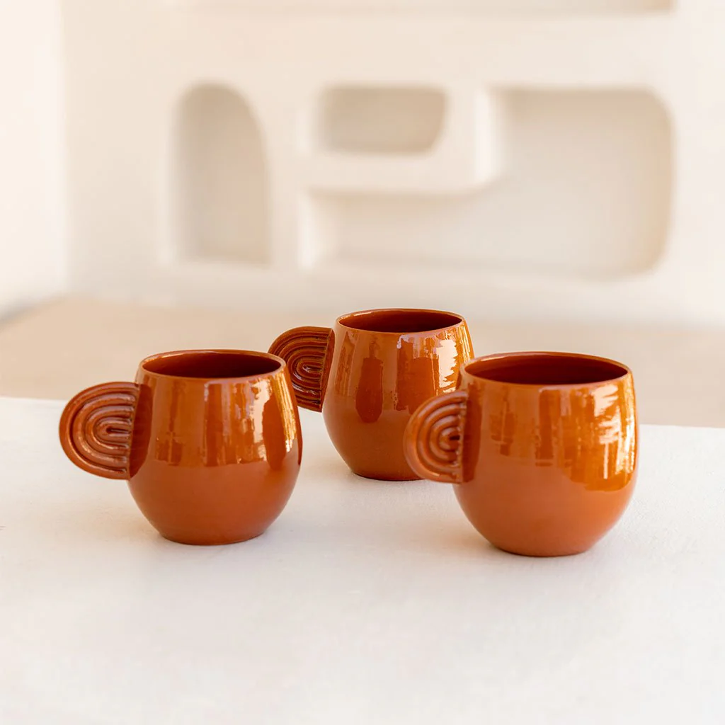 Coffret 2 Tasses Et 2 Mugs En Céramique Ambre - Terracotta - Image 3