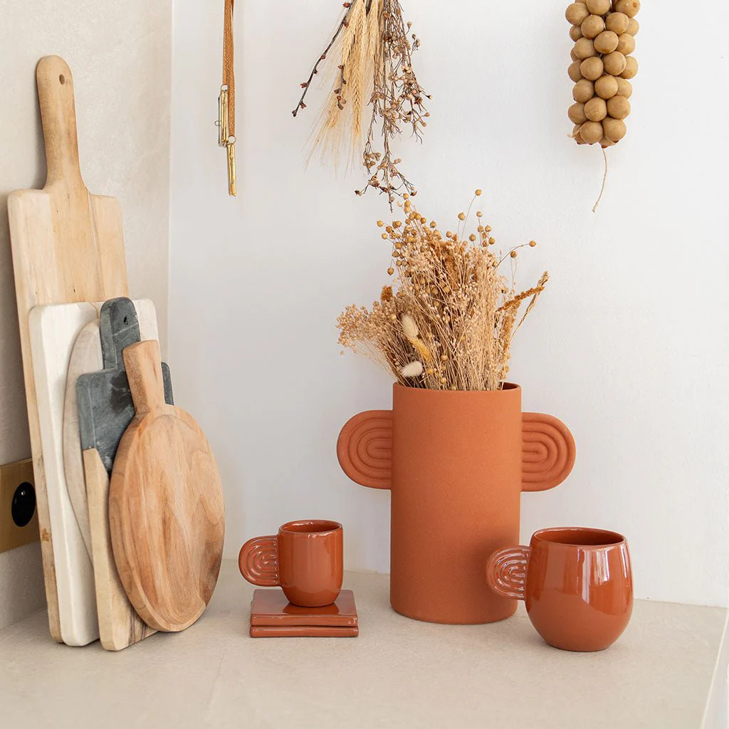 Coffret 2 Tasses Et 2 Mugs En Céramique Ambre - Terracotta - Image 5