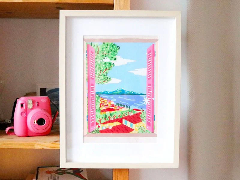 Coffret Peinture Au Numéro - Petit Pinceau - Fenêtre Ouverte Sur Naples Par Limistic - Image 2