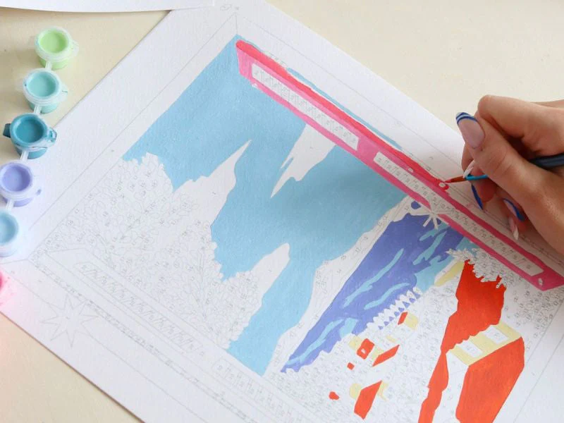 Coffret Peinture Au Numéro - Petit Pinceau - Fenêtre Ouverte Sur Naples Par Limistic - Image 4