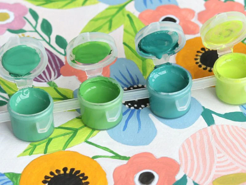 Coffret Peinture Au Numéro - Petit Pinceau - Flowers Par Art.Iisan - Image 4
