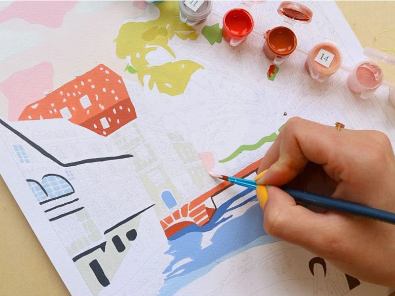 Coffret Peinture Au Numéro - Petit Pinceau - La Petite France Par Camille Clerc - Image 3