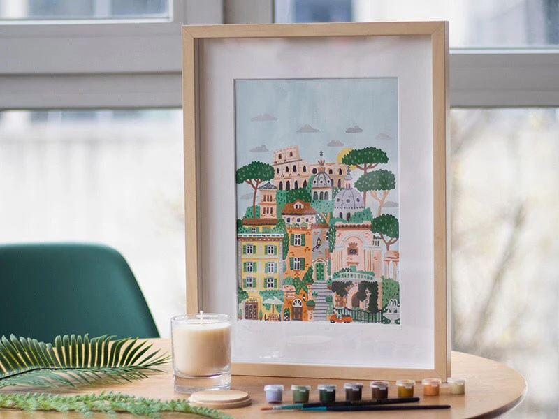 Coffret Peinture Au Numéro - Petit Pinceau - Rome Par Hoglet And Co - Image 2