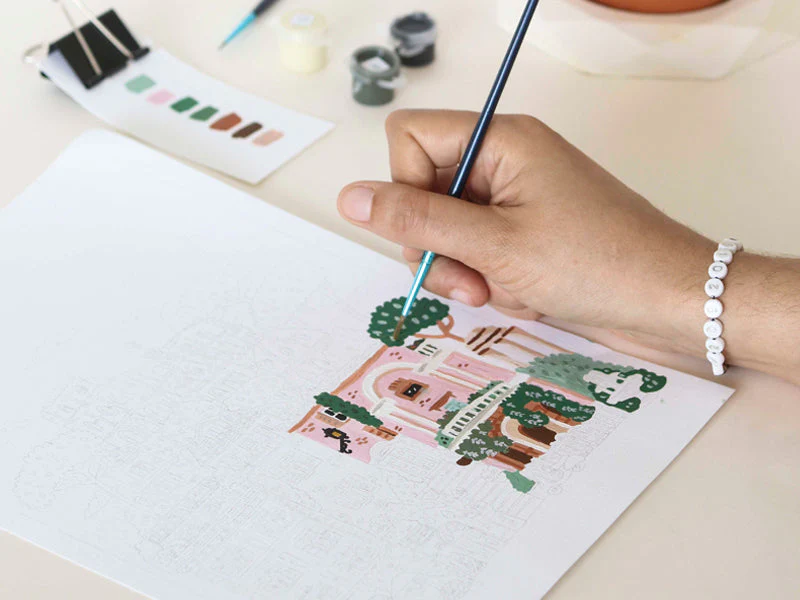 Coffret Peinture Au Numéro - Petit Pinceau - Rome Par Hoglet And Co - Image 3