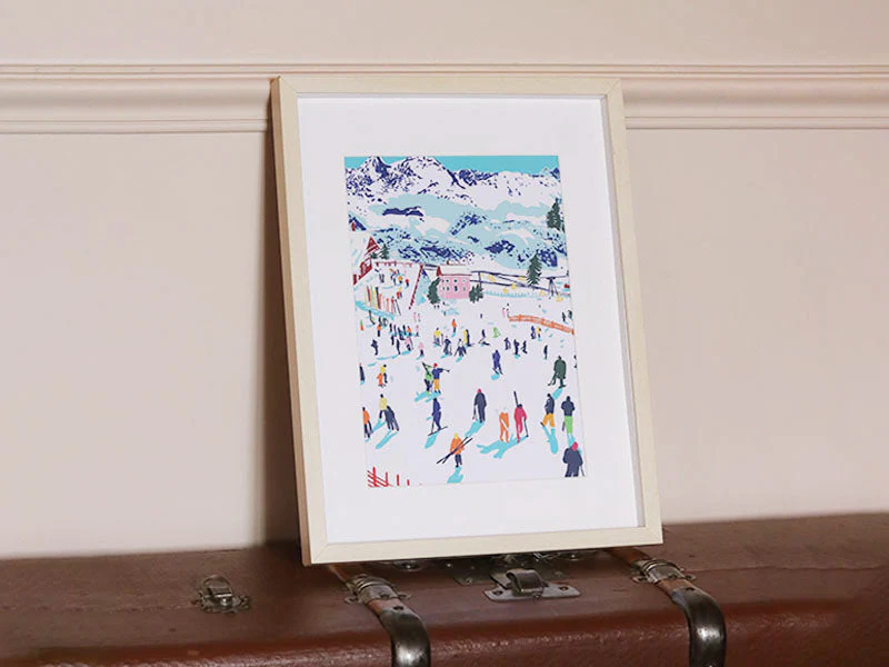 Coffret Peinture Au Numéro - Petit Pinceau - Skiing Among Montains Par Katie Smith - Image 2