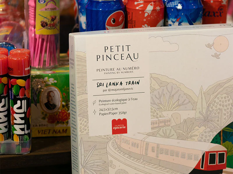 Coffret Peinture Au Numéro - Petit Pinceau - Sri-Lanka Train Par Maja Tomljanovic - Image 4