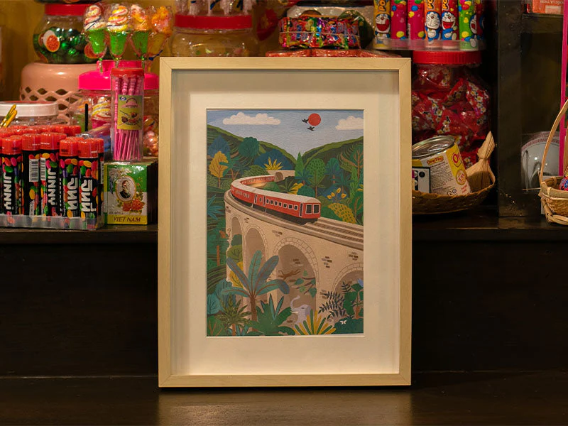 Coffret Peinture Au Numéro - Petit Pinceau - Sri-Lanka Train Par Maja Tomljanovic - Image 5