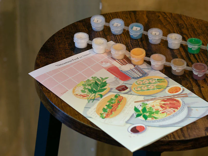 Coffret Peinture Au Numéro - Petit Pinceau - Vietnamese Food Par Jayne Wong - Image 6